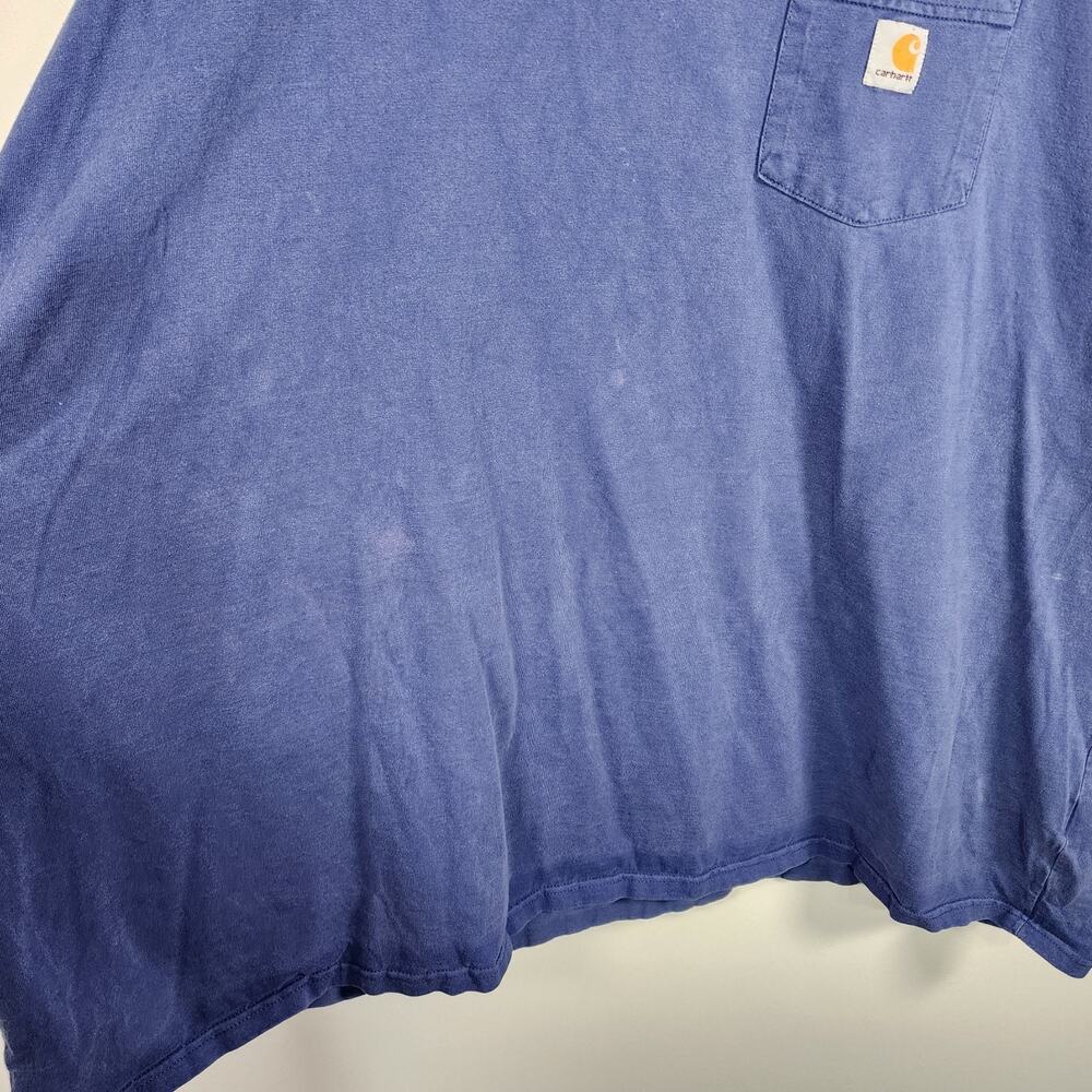Carhartt Men Loose Fit T-Shirt 4XL Blue Short Sleeve Pocket Tee Heavyweight Work - Picture 8 of 11